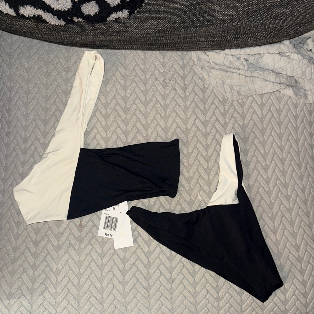 L*Space Black and White Venus Top